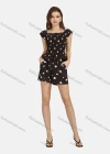 Wholesale Women's Casual Bateau Neck Heart Print Peplum Shirred Top 2-piece Set 28527# - Liuhuamall
