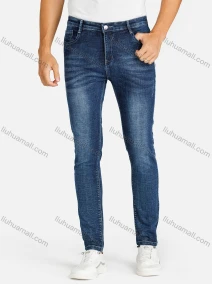 Wholesale Men's Casual Plain Distressed Pockets Slim Fit Stretch Jean, LIUHUA CLOTHING WHOLESALE