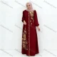 Wholesale 2026 Spring Summer Autumn Women Floral Print V-Neck Flared Loose Casual Long Dress Maroon Clothing Wholesale Market Liuhua