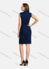 Wholesale Women's Casual Lace Up Frayed Raw Hem Button Down Split Thigh Denim Dress - Liuhuamall