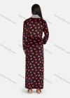 Wholesale Women's Comfy Lapel Long Sleeve Wrap Patch Pocket Allover Print Fuzzy Trim Maxi Nightgown With Tie Belt - Liuhuamall