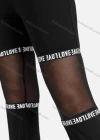 Wholesale Women's Mesh Panels Letter Graphic Crop Active Pants - Liuhuamall