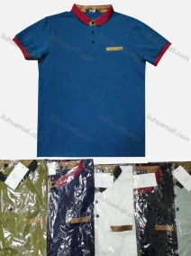 Wholesale Men's Casual 100%Cotton Contrast Polo Shirt, LIUHUA CLOTHING WHOLESALE