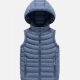 Kids Casual Hooded Zipper Pockets Thermal Puffer Jacket Vest Blue Clothing Wholesale Market -LIUHUA