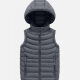 Kids Casual Hooded Zipper Pockets Thermal Puffer Jacket Vest Black Clothing Wholesale Market -LIUHUA