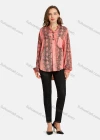Wholesale Women's Casual Shirt Collar Long Sleeve Fake Pocket Button Front Snakeskin Print Sequin Tunic - Liuhuamall