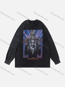 Wholesale Men's Fashion 100%Cotton Distressed Crew Neck Long Sleeve Graphic T-shirt SS20#, LIUHUA CLOTHING WHOLESALE