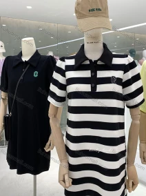 Wholesale Women's Casual Collared Button Front Short Sleeve Polo Shirt Dress M929#, LIUHUA CLOTHING WHOLESALE