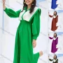 Wholesale Women's Casual Colorblock Sailor Collar Long Sleeve Peplum Midi Dress preview