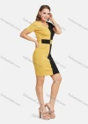Wholesale Women's Elegant V Neck Short Sleeve Colorblock Slim Fit Knit Short Pencil Dress 2111# - Liuhuamall