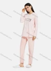 Wholesale Women's Lounge Soft Long Sleeve Letter Pattern Tops & Pin Dot Print Pant Pajama Sets - Liuhuamall