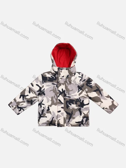 Wholesale Boys' Camouflage Print Patch Pocket Zip Double Sided Plus Velvet Coat