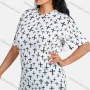 Wholesale Woman's Casual Round Neck Half Sleeve Allover Print T-Shirt Top preview