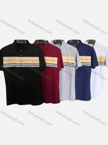 Wholesale Men's Casual Striped Short Sleeve Polo Shirt, LIUHUA CLOTHING WHOLESALE