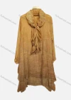 Wholesale Women's Casual Tie Neck Short Sleeve Tiered Midi Dress - Liuhuamall