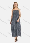 Wholesale Women's Square Neck Spaghetti Strap Floral Print Cami Maxi Dress A03# - Liuhuamall