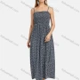 Wholesale Women's Square Neck Spaghetti Strap Floral Print Cami Maxi Dress A03# preview