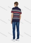 Wholesale Men's Casual Short Sleeve Button Front Striped Colorblock Polo Shirt - Liuhuamall