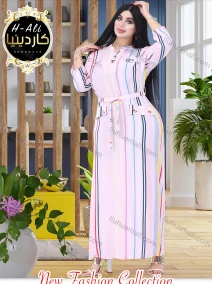 Wholesale Women's Casual Striped Long Sleeve Dress With Belt 1633-0908#, LIUHUA CLOTHING WHOLESALE