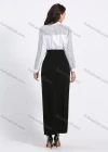 Wholesale Women's Elegant High Waist Plain A-Line Maxi Skirt - Liuhuamall
