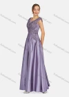 Wholesale Women's Elegant Embroidered Pearl Decor Plain Evening Dress 9500# - Liuhuamall