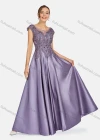 Wholesale Women's Elegant Embroidered Pearl Decor Plain Evening Dress 9500# - Liuhuamall