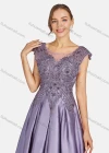 Wholesale Women's Elegant Embroidered Pearl Decor Plain Evening Dress 9500# - Liuhuamall