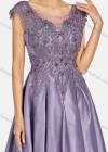 Wholesale Women's Elegant Embroidered Pearl Decor Plain Evening Dress 9500# - Liuhuamall