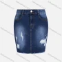 Wholesale Women's Casual Frayed Raw Distressed Short Denim Skirts With Pockets preview
