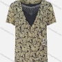 Wholesale Women's Vintage Round Neck Short Sleeve Rhinestone Wrap Allover Print T-Shirt preview