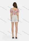 Wholesale Women's Casual Sweetheart Tie Front Poet Sleeve Floral Crop Top 28496# - Liuhuamall