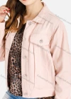 Wholesale Women's Long Sleeve Flap Pocket Button Down Plain Crop Denim Jacket - Liuhuamall