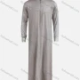 Wholesale Men's Pakistani Stand Collar Plain Button Front Modest Middle East Ramadan Muslim Arabic Robe preview