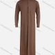 Wholesale Men's Pakistani Stand Collar Plain Button Front Modest Middle East Ramadan Muslim Arabic Robe Coffee Clothing Wholesale Market Liuhua