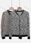 Wholesale Women's V Neck Long Sleeve Leopard Print Zipper Casual Jacket - Liuhuamall