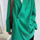 Women's Plain Lapel Long Sleeve One Button Suit Jacket Green Clothing Wholesale Market -LIUHUA