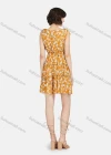 Wholesale Women's Casual Button Front Tie Floral Print Ruched Ruffle Hem Tank Dress - Liuhuamall