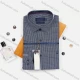 Wholesale Men's Vintage Long Sleeve Collared Allover Print Button Down Shirts DB220403-1# Gray Blue Clothing Wholesale Market Liuhua