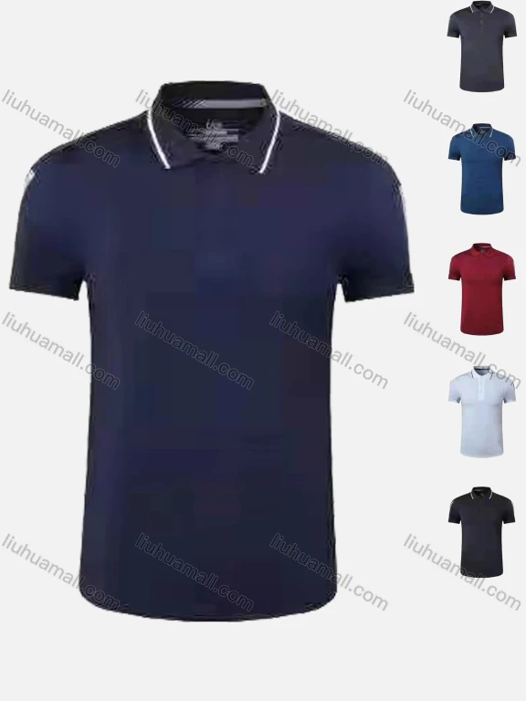 Wholesale Men's 180g Quick Dry Workout Reflective Stripes Solid Athletic Polo Shirt 905#