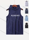 Wholesale Men's Workout Hooded Letter Slogan Jacquard Athletic Tank Top 3312# - Liuhuamall