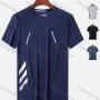 Wholesale Men's Quick Dry Workout Running Reflective Stripes Plain Jacquard Athletic T-Shirt 6620# preview