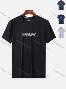Wholesale Men's Quick Dry Workout Running Letter Slogan Jacquard Athletic T-Shirt 6625#, LIUHUA CLOTHING WHOLESALE