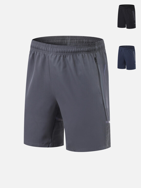 Men's Performance Workout Reflective Stripes Athletic Shorts With Zip Pockets A031#, Clothing Wholesale Market -LIUHUA, Men, Men-s-Tops