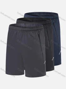 Wholesale Men's Performance Workout Graphic Athletic Shorts With Zip Pockets A223#, LIUHUA CLOTHING WHOLESALE