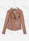 Wholesale Women's Casual Lapel Long Sleeve Zipper Plain Leather Crop Biker Jacket - Liuhuamall