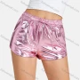 Wholesale Women's Fashion Elastic Waist Shiny Faux Leather Shorts preview