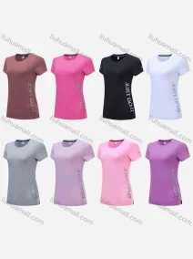 Wholesale Women's Casual & Athletic Workout Letter Graphic Round Neck Short Sleeve Tee WT02311#, LIUHUA CLOTHING WHOLESALE