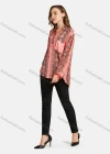 Wholesale Women's Casual Shirt Collar Long Sleeve Fake Pocket Button Front Snakeskin Print Sequin Tunic - Liuhuamall