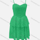 Wholesale Women's Casual 100%Cotton Plain Layered Hem Eyelet Embroidered Cami Short Dress 7216# Green Guangzhou Clothing Wholesale Market & Suppliers -LIUHUAMALL