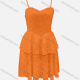 Wholesale Women's Casual 100%Cotton Plain Layered Hem Eyelet Embroidered Cami Short Dress 7216# Orange Guangzhou Clothing Wholesale Market & Suppliers -LIUHUAMALL